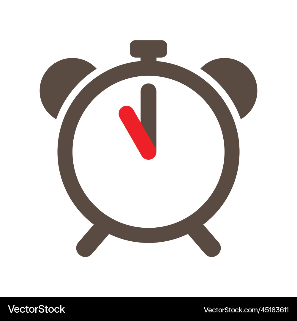 Clock timer simple icon alarm time Clock timer simple icon alarm time vector image