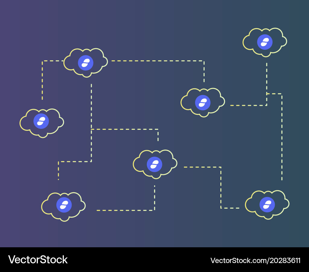 Cryptocurrency status with cloud style background Vector Image