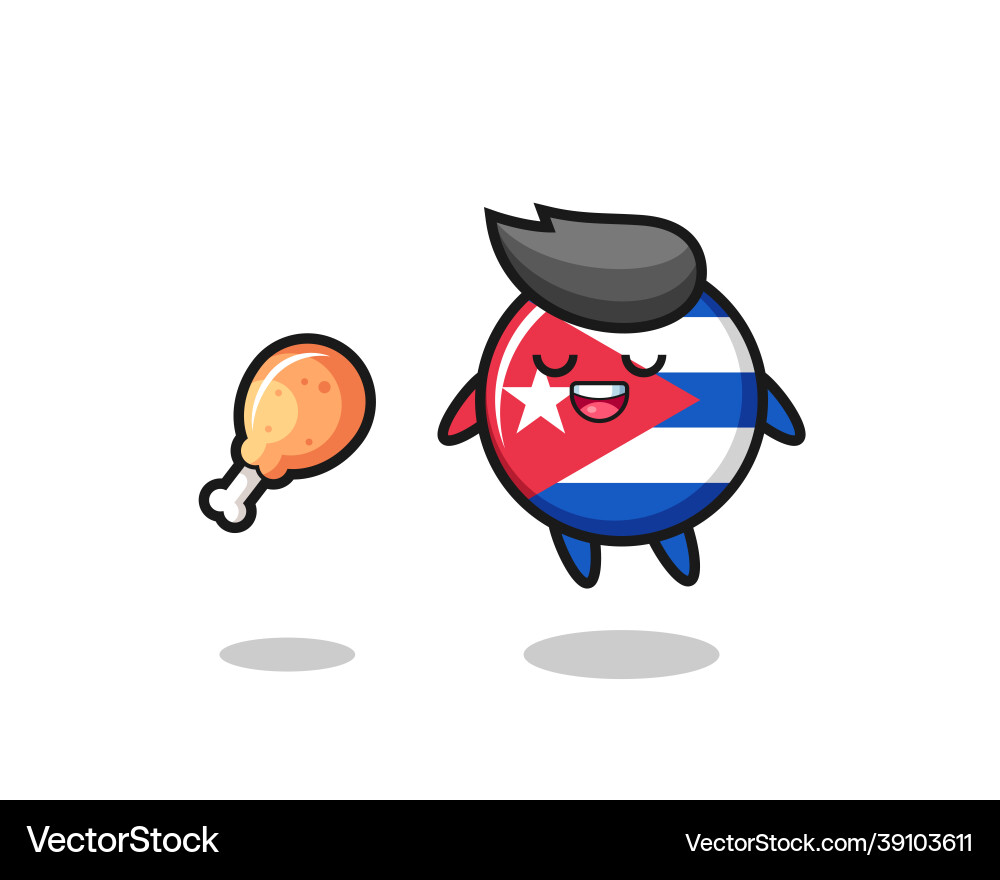 Cute cuba flag badge floating and tempted because Vector Image