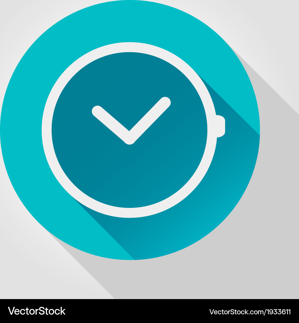 Flat Clock Icon - Time Display vector image