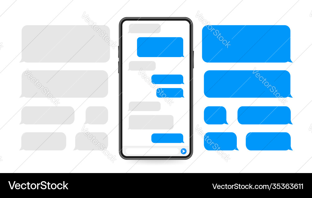 Flat messages bubbles chat interface message Flat messages bubbles chat interface message vector image