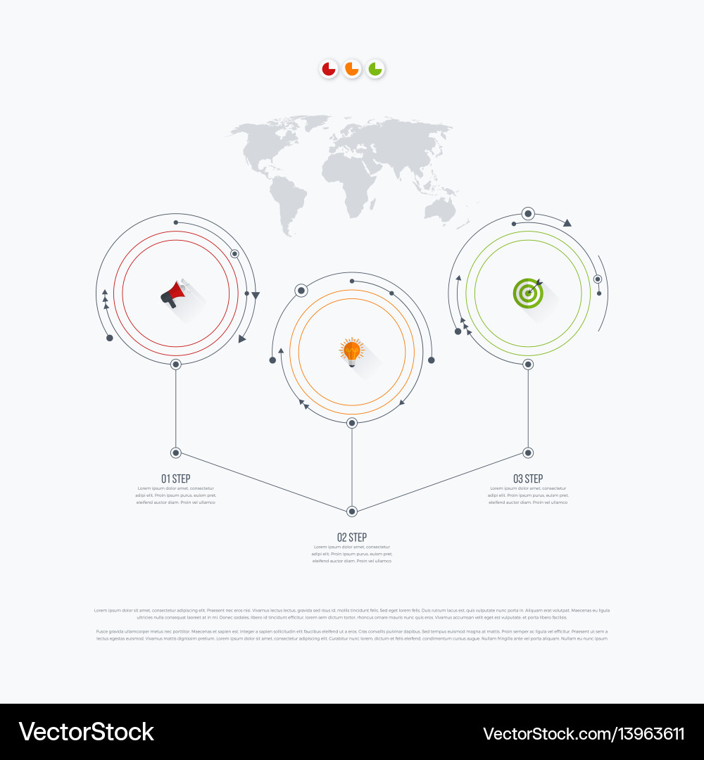 Infografik Vorlage 3 Optionen mit Kreis Infografik Vorlage 3 Optionen mit Kreis vektorbild