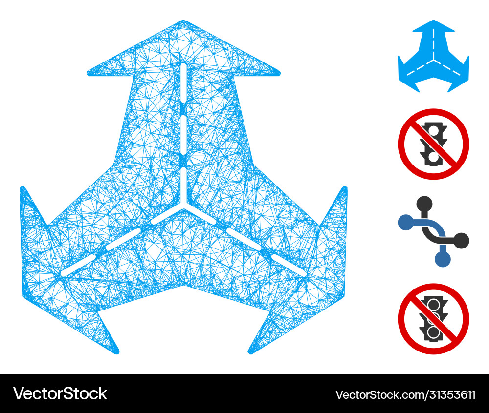 Intersection directions web mesh Intersection directions web mesh Vector Image