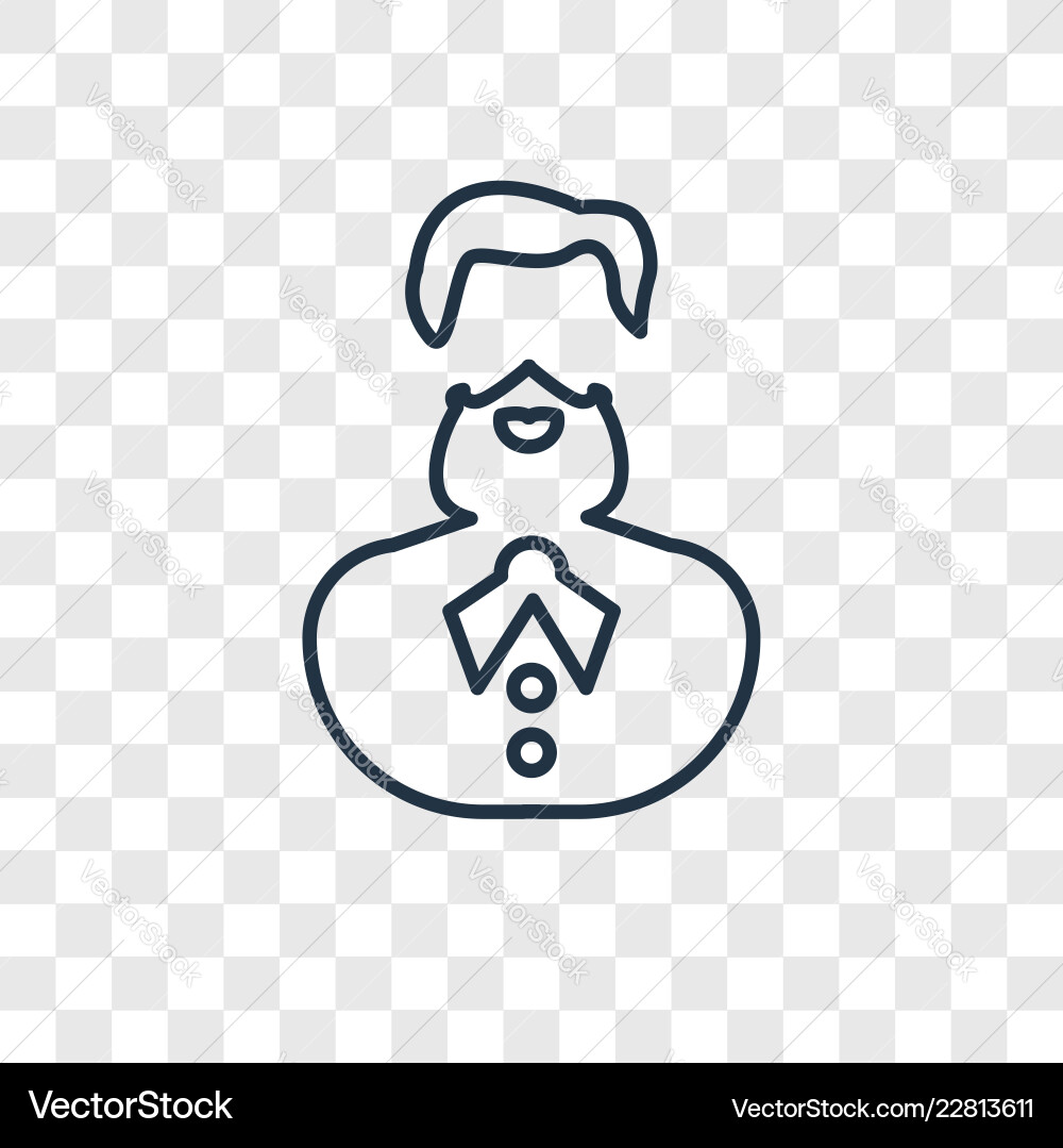 Man concept linear icon isolated on transparent Vector Image