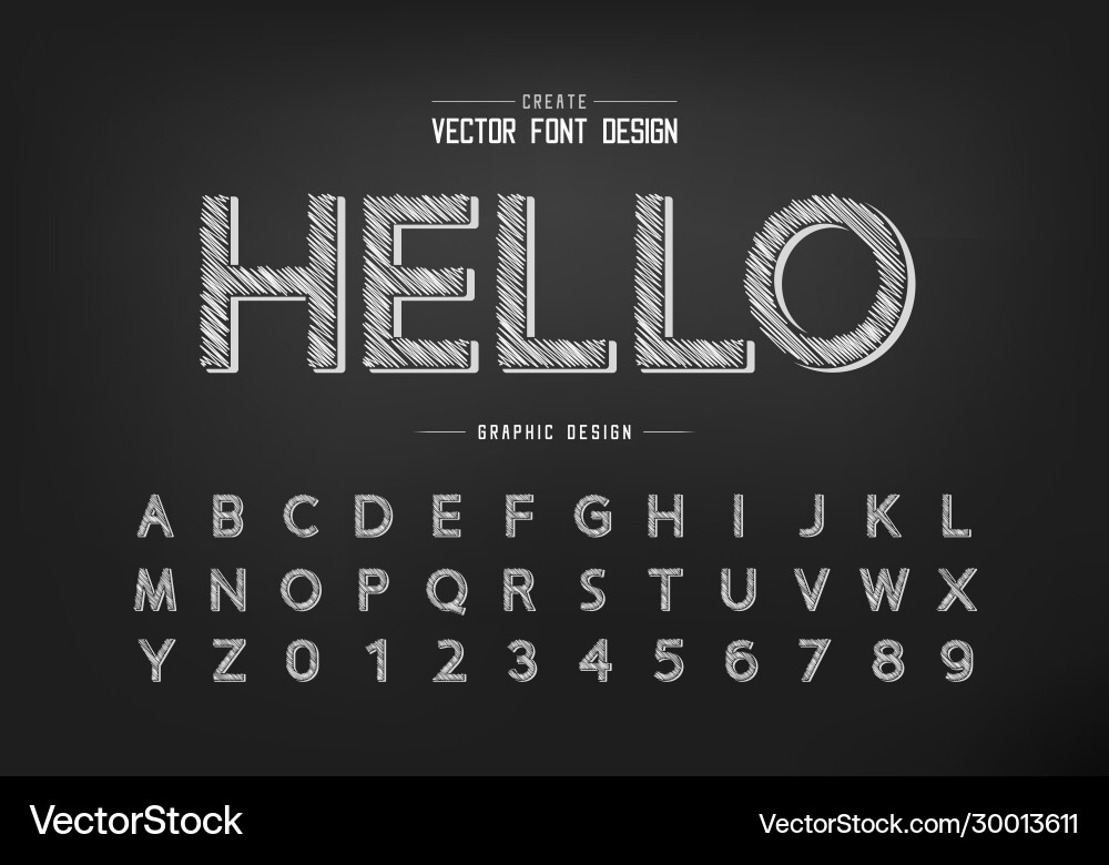 Pencil font and alphabet sketch design Pencil font and alphabet sketch design vector image