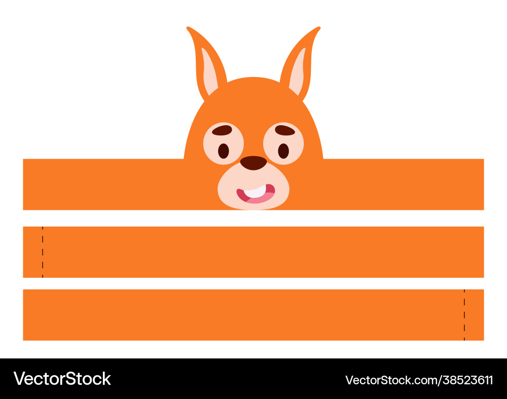 Printable squirrel paper crown diy cut party Printable squirrel paper crown diy cut party vector image