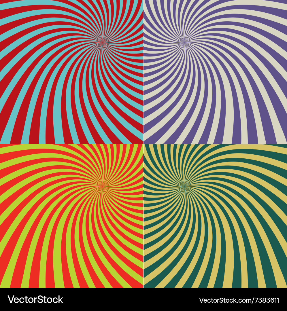 Retro rays background set 2 Vector Image