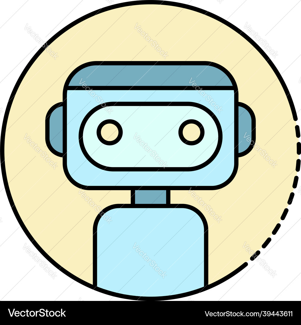 Robot in the circle icon color outline Robot in the circle icon color outline vector image