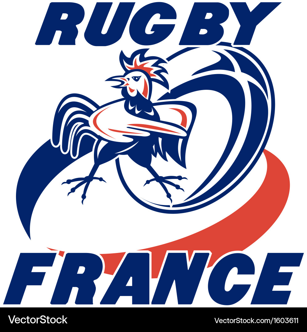 Rugby rooster cockerel france Vektorbild