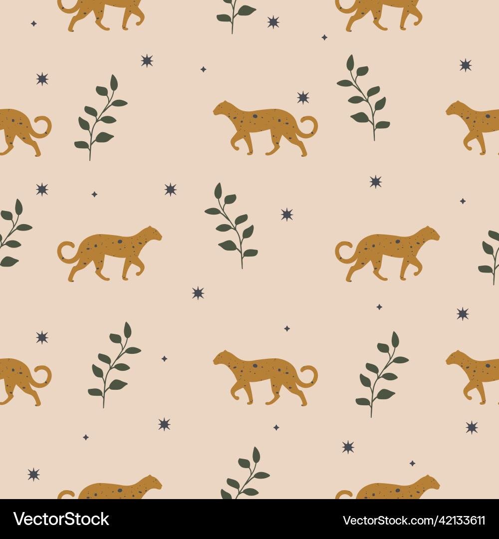 Seamless pattern background with leopard Vector Image
