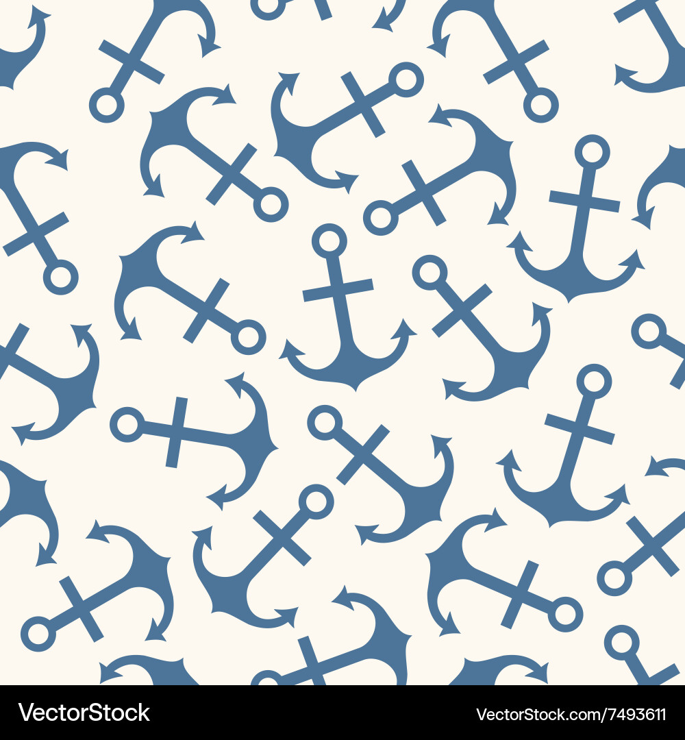 Seamless pattern of anchor shape and line vector image