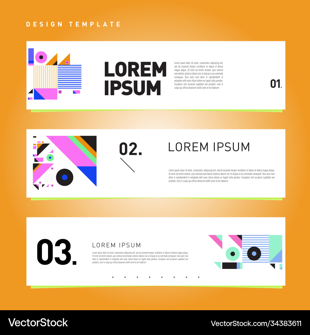 Set abstract banner web design template retro Set abstract banner web design template retro Vector Image