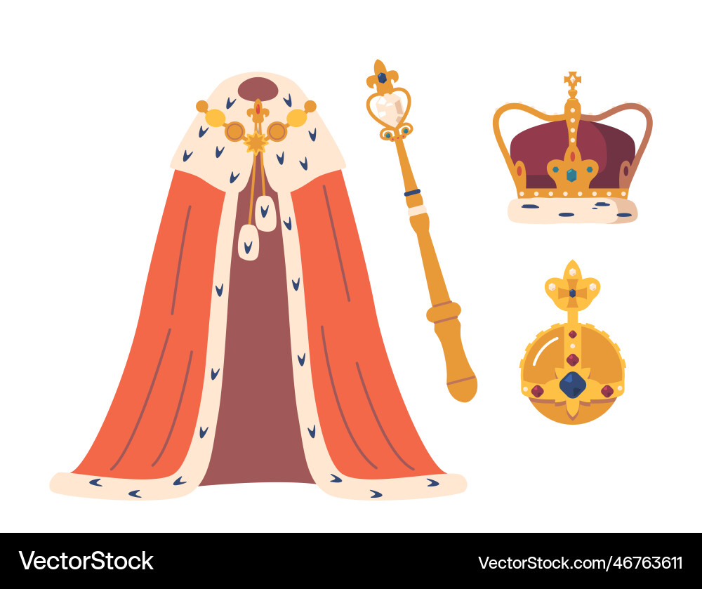 Set for coronation with elegant attributes Vector Image