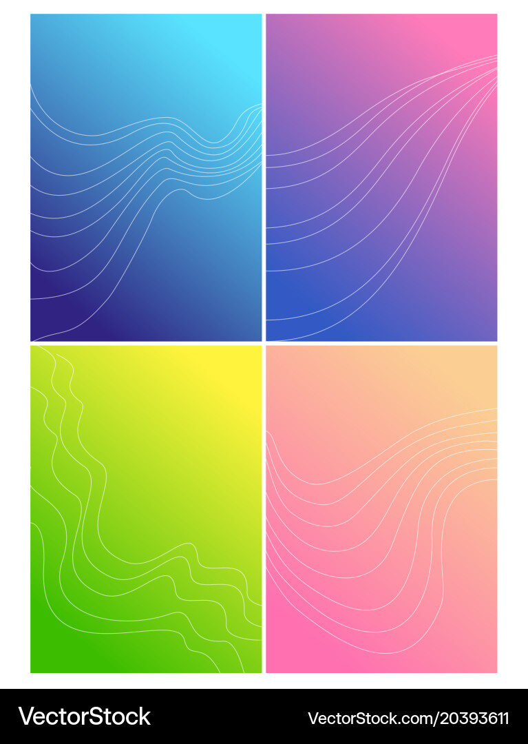 Set of color background design vector image