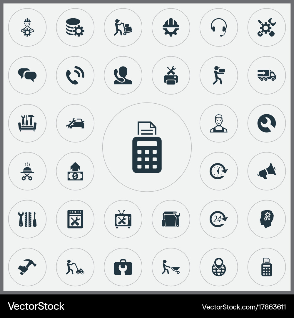 Set of simple support icons vector image
