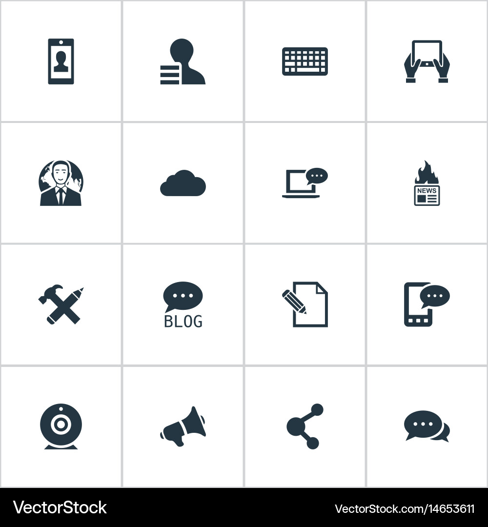 Set of simple user icons vector image