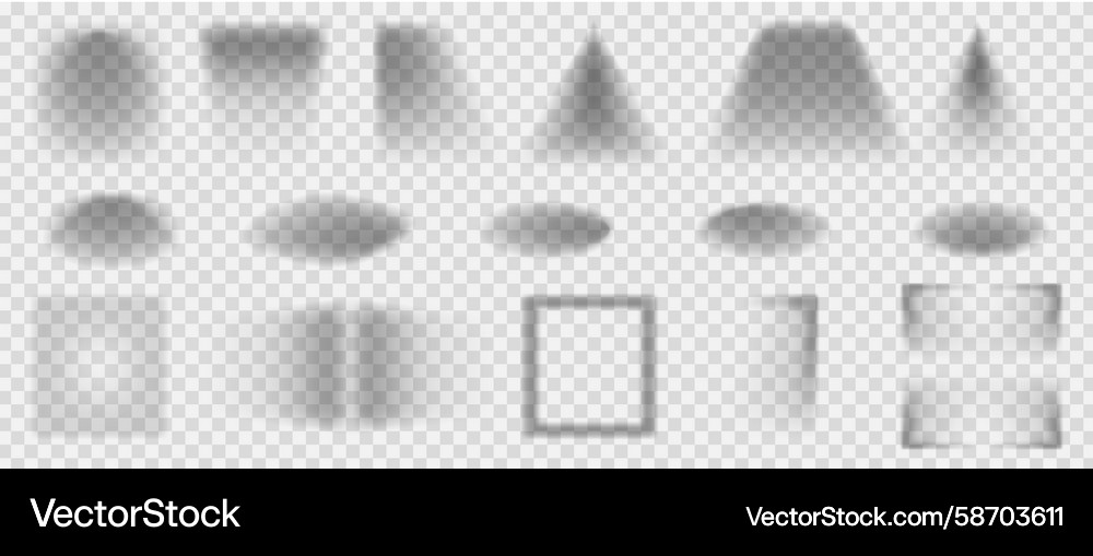 Set of transparent shadows different shapes Vector Image