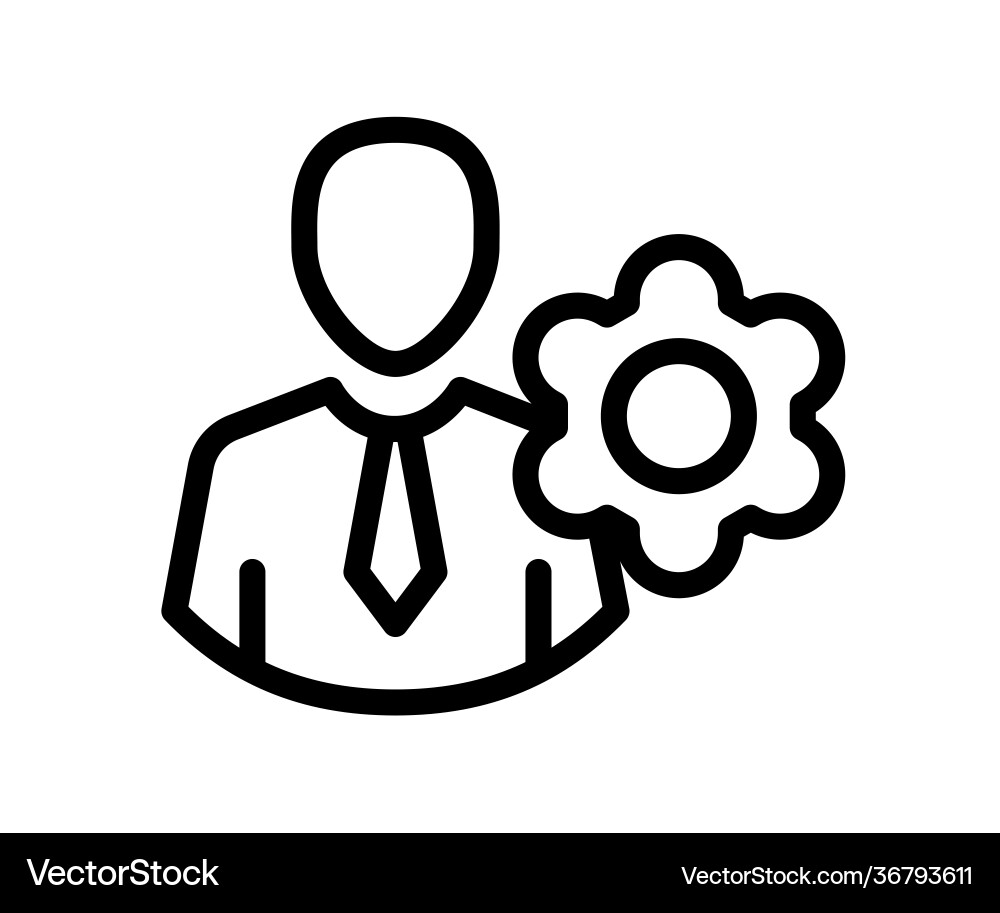 Setting employee single isolated icon Setting employee single isolated icon vector image