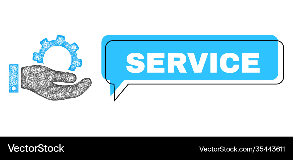 Shifted service message balloon and net Shifted service message balloon and net Vector Image