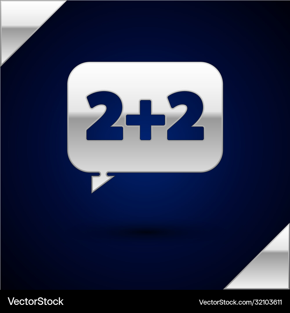 Silver math system equation solution on speech Silver math system equation solution on speech Vector Image