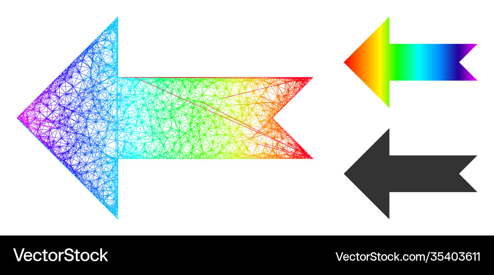 Spectrum network gradient arrow left icon Spectrum network gradient arrow left icon vector image