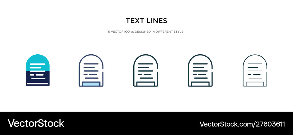 Text lines icon in different style two colored Vector Image