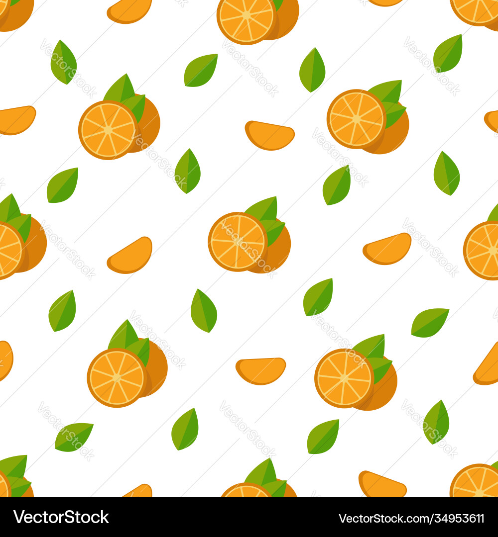 Tropical fruits oranges seamless pattern Vector Image