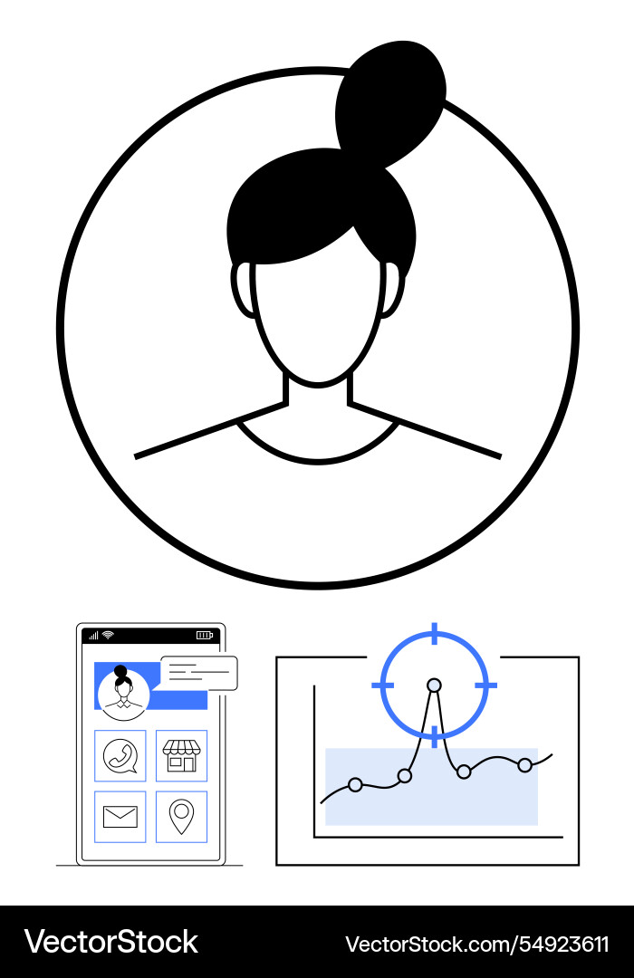 User profile icon with app interface and data User profile icon with app interface and data vector image
