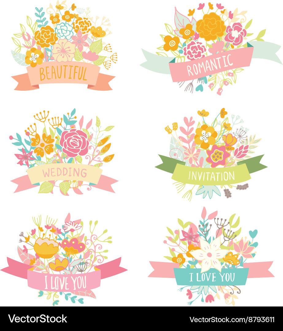 Wedding vintage elements collection Royalty Free Vector