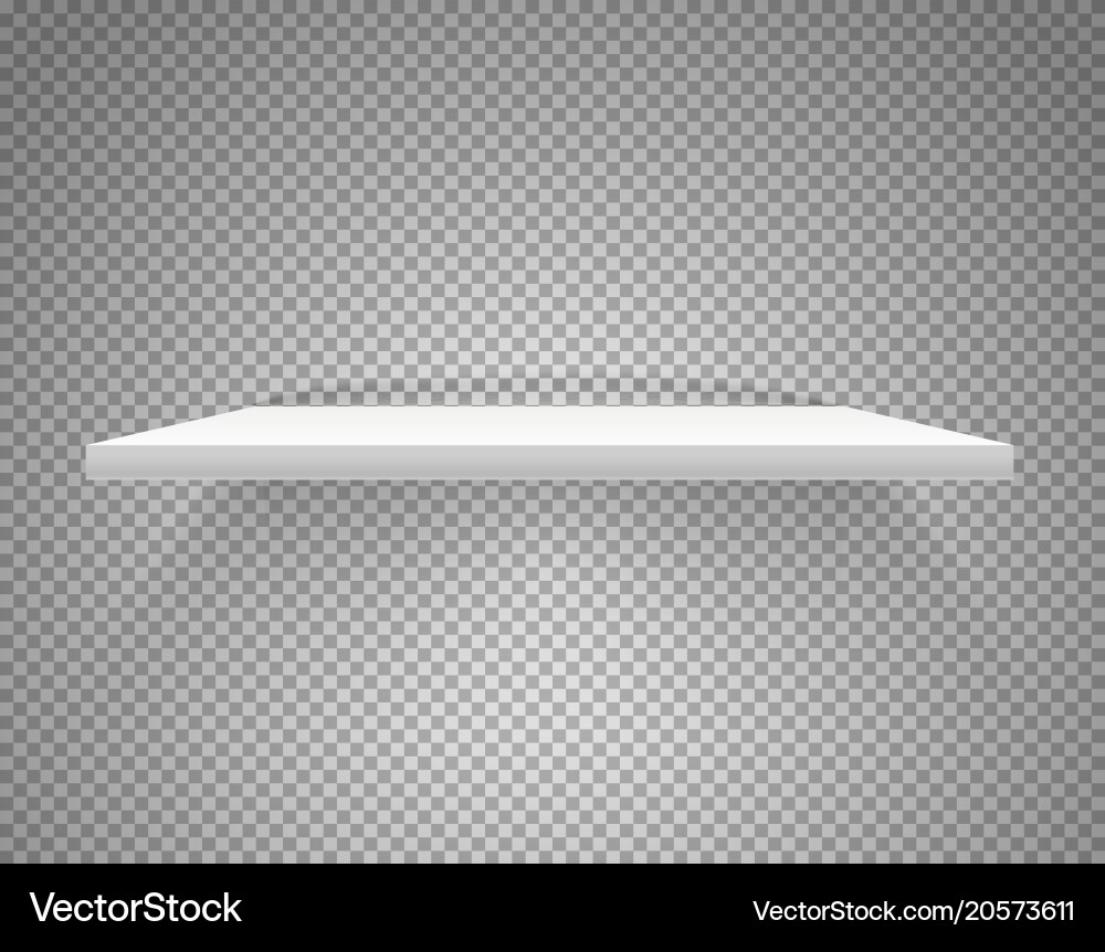 White shelf isolated on transparent background vector image