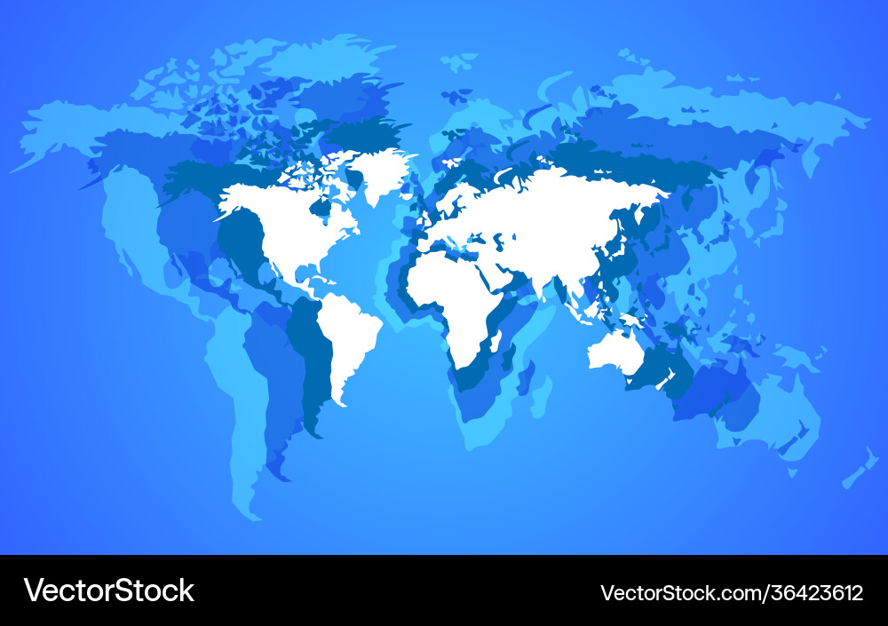 Abstract world map with overlaps Abstract world map with overlaps Vector Image