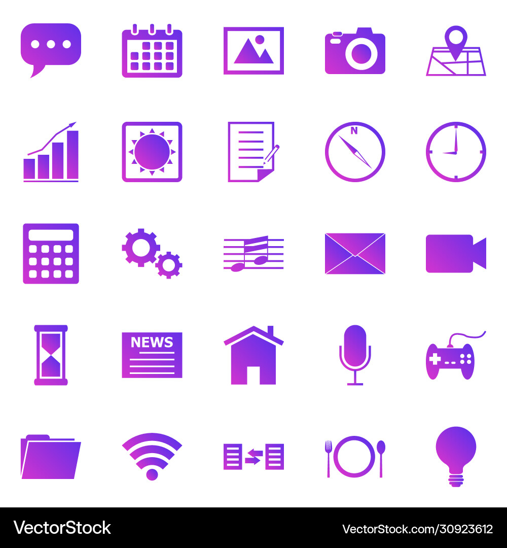 Application gradient icons on white background Vector Image