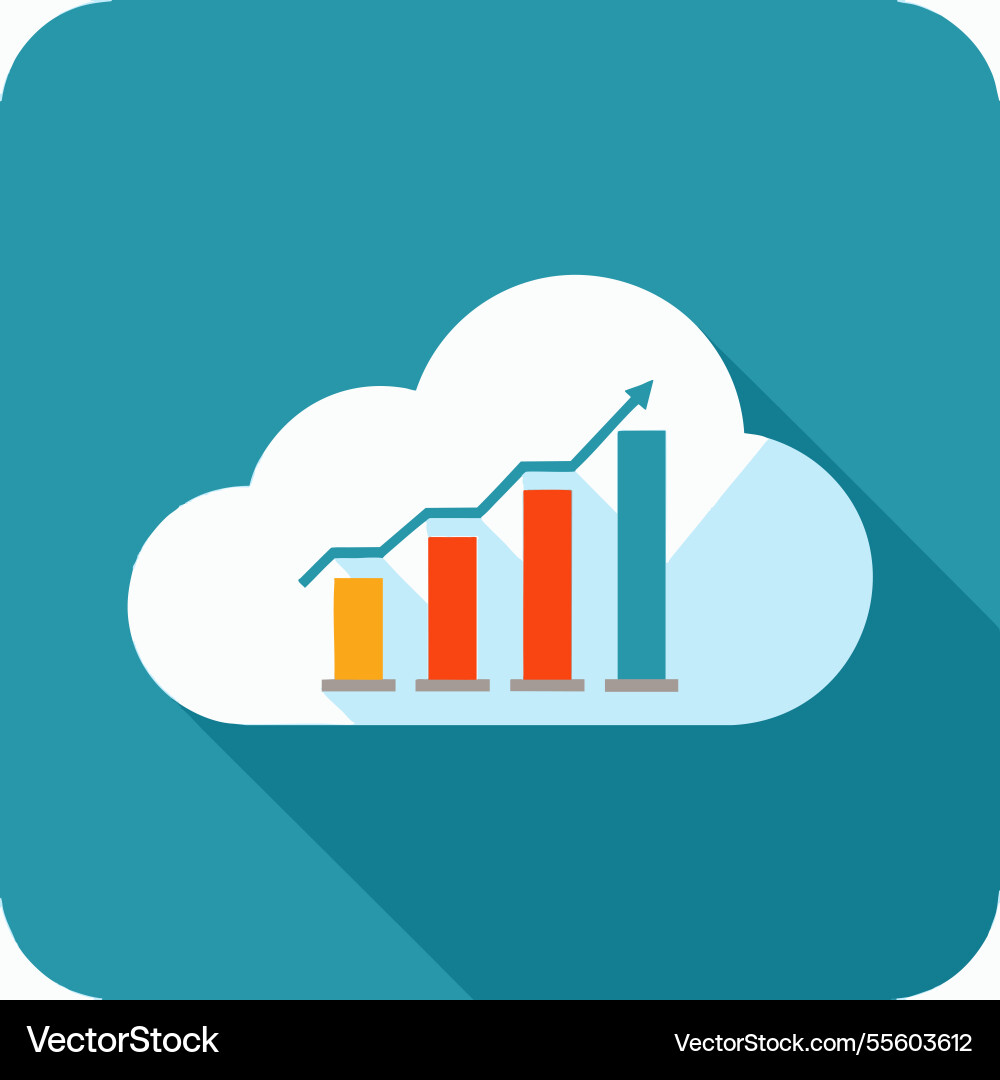 Cloud with graph or statistics vector image