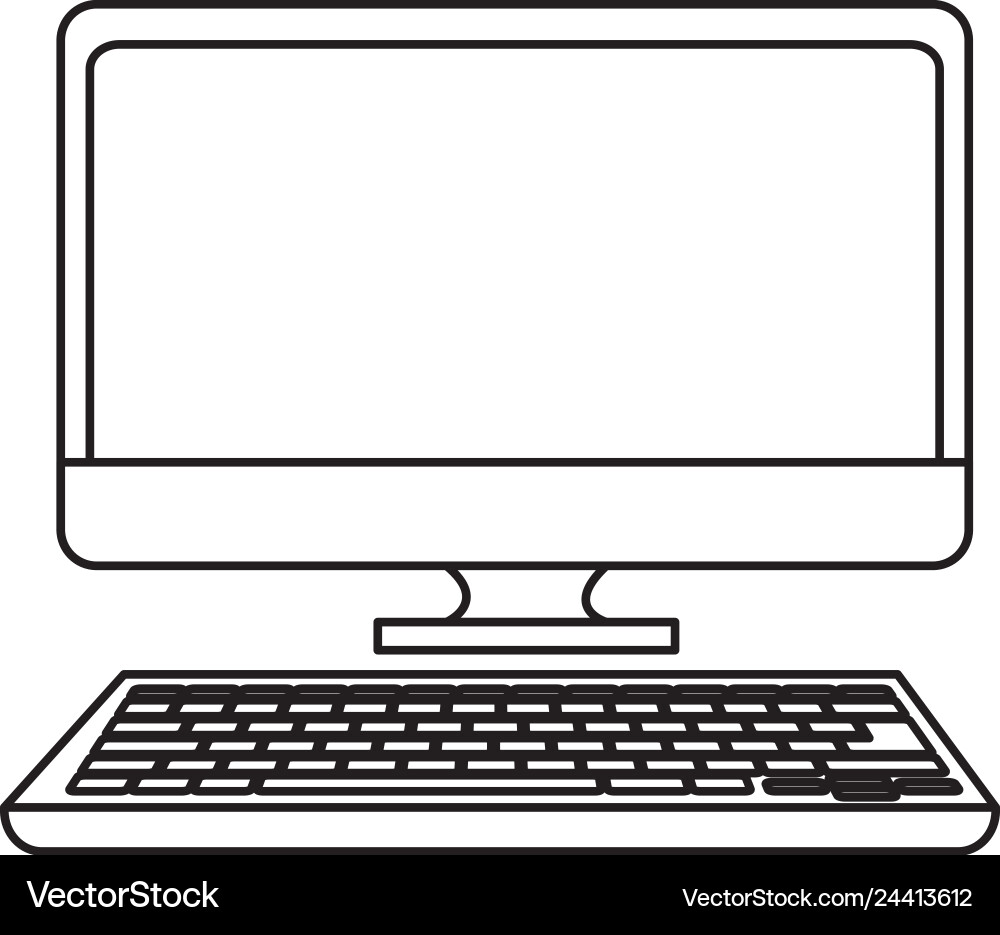 Computer desktop isolated icon Vector Image