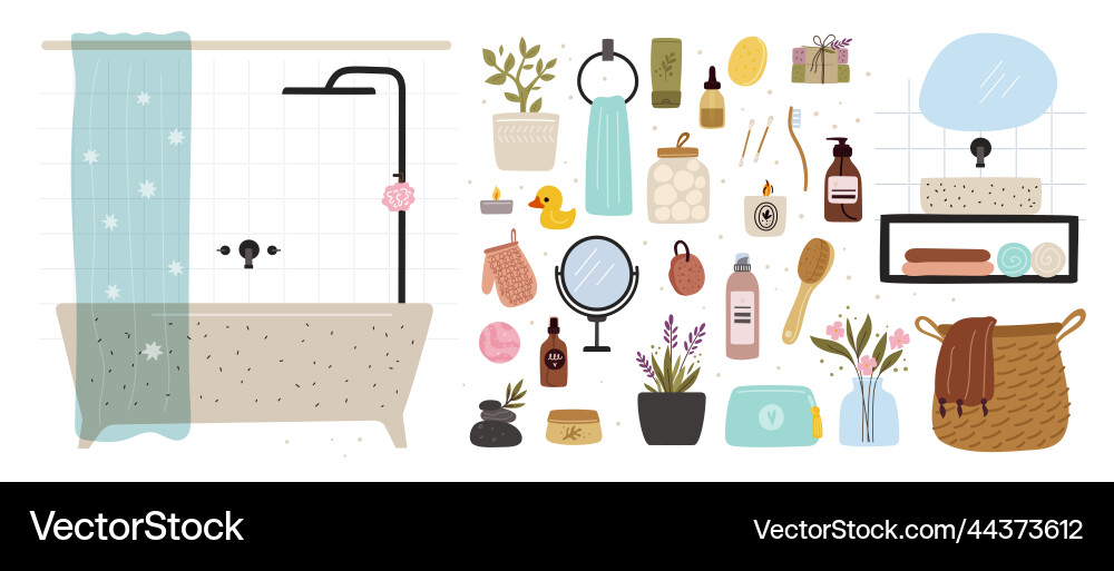 Cozy Bathroom Essentials Royalty Free Vector Image