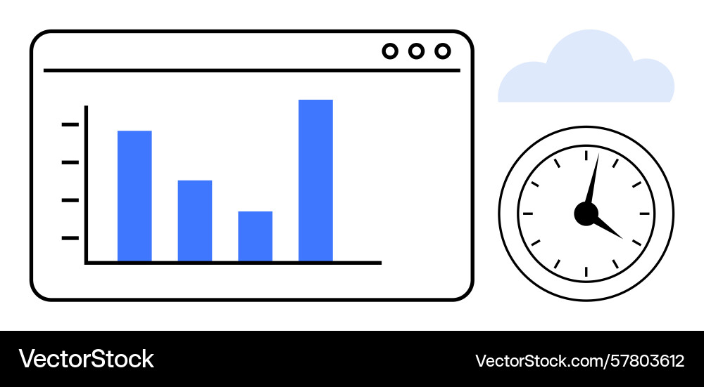 Data analytics dashboard with vertical bar chart Data analytics dashboard with vertical bar chart vector image