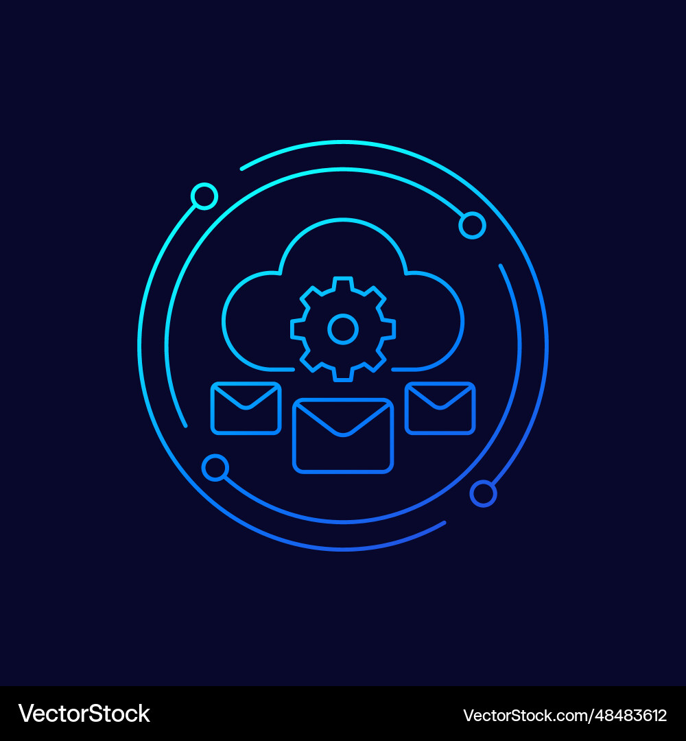 Email automation and saas icon linear design vector image