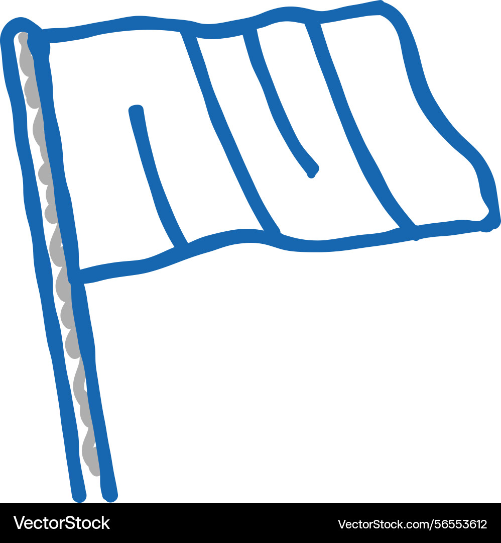 Empty flag icon doodle vector image