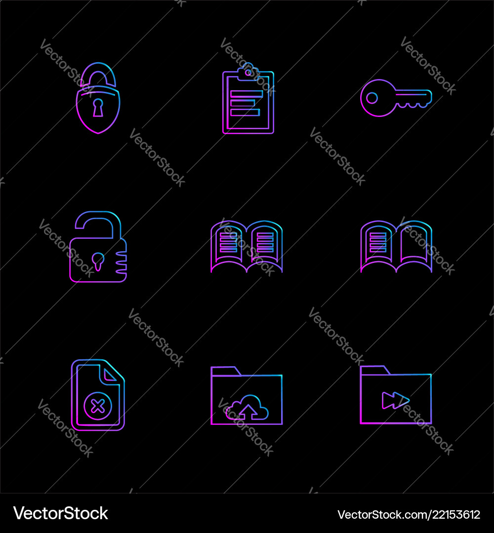 Files document clipboard write eps icons set Vector Image