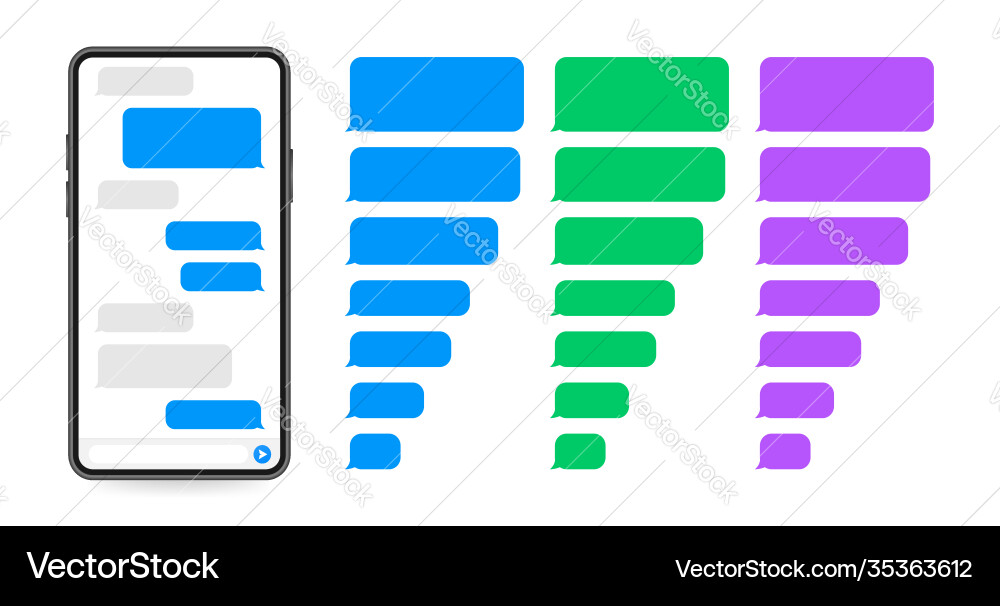 Flat messages bubbles chat interface message Flat messages bubbles chat interface message vector image