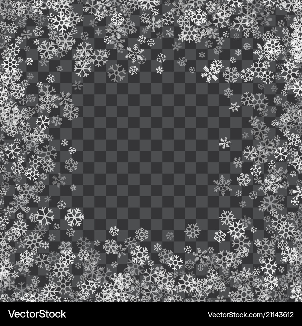 Frame or border of random scatter snowflakes Frame or border of random scatter snowflakes vector image