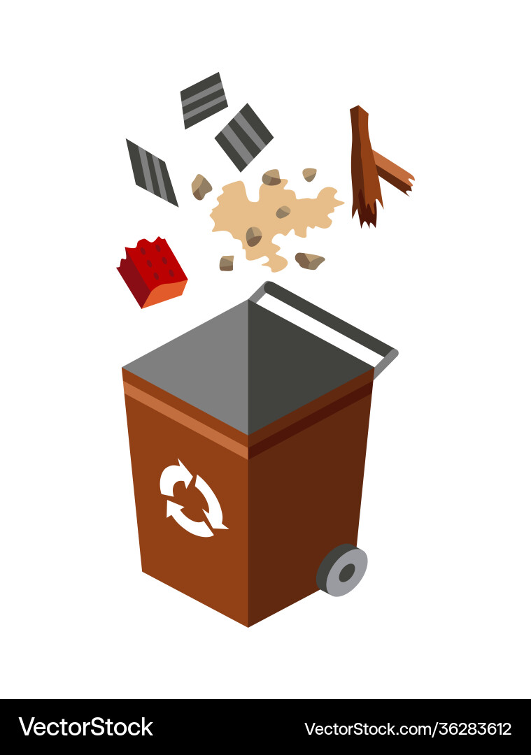 Garbage can for sorting recycling elements Garbage can for sorting recycling elements vector image