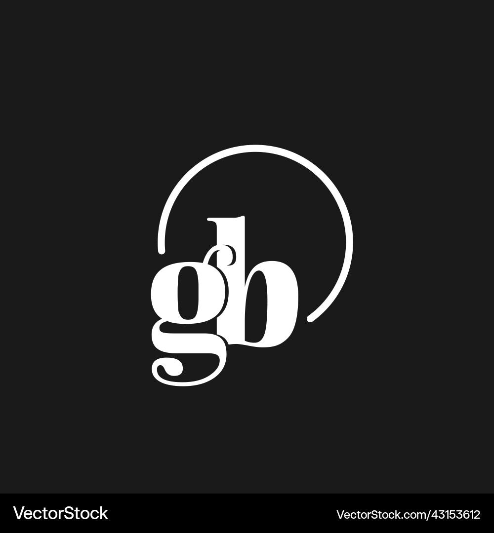 Gb logo initials monogram with circular lines Vector Image