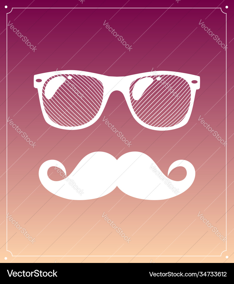 Geek Gesicht Hipster Stil Set Bugtie Gläser Geek Gesicht Hipster Stil Set Bugtie Gläser vektorbild