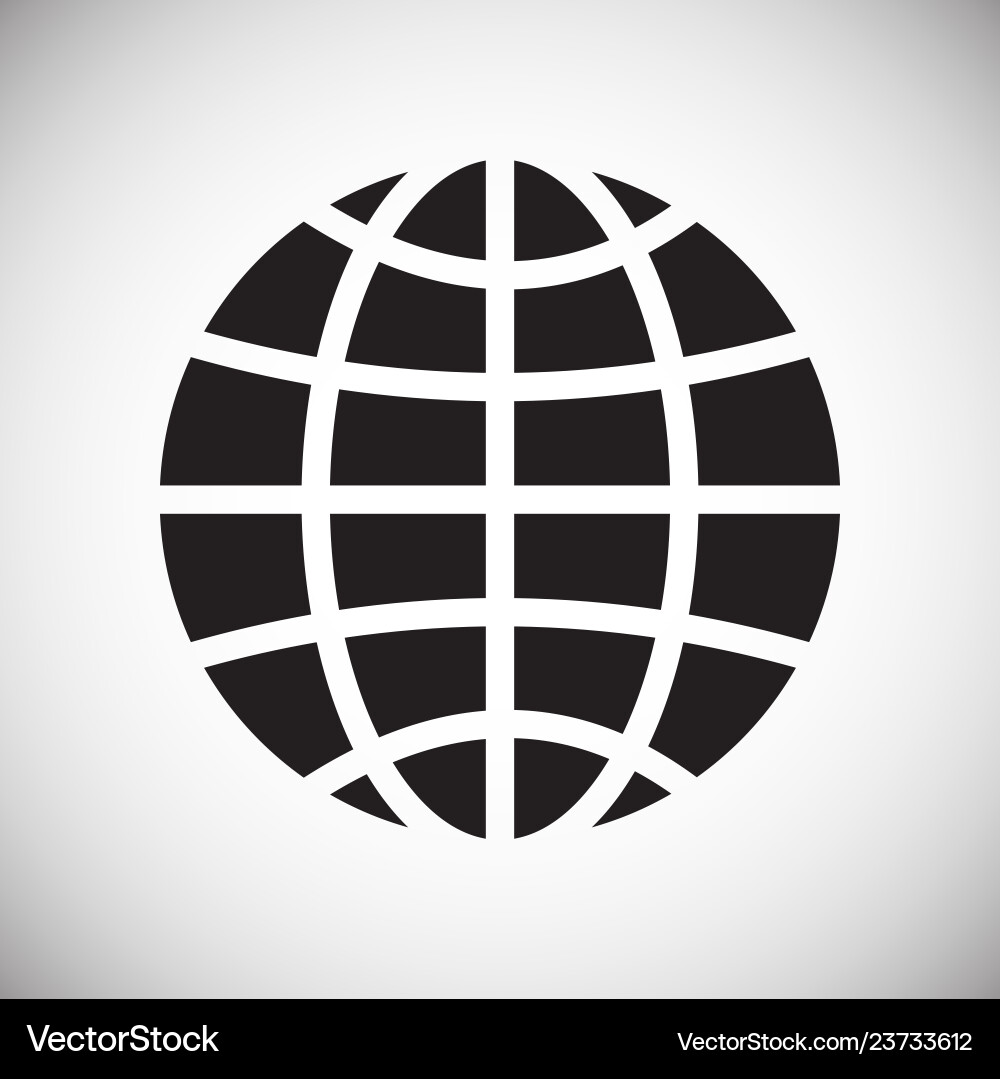 Globe icon on white background for graphic and web vector image