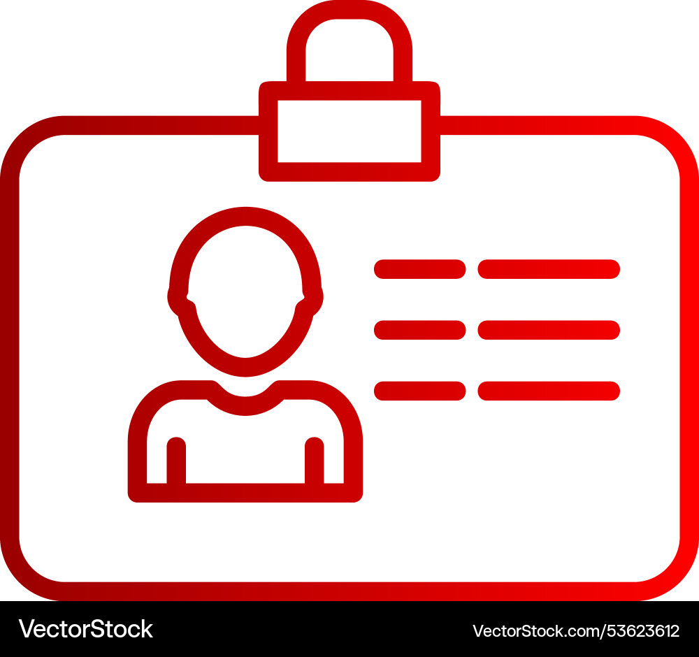 Identity line gradient icon Vector Image