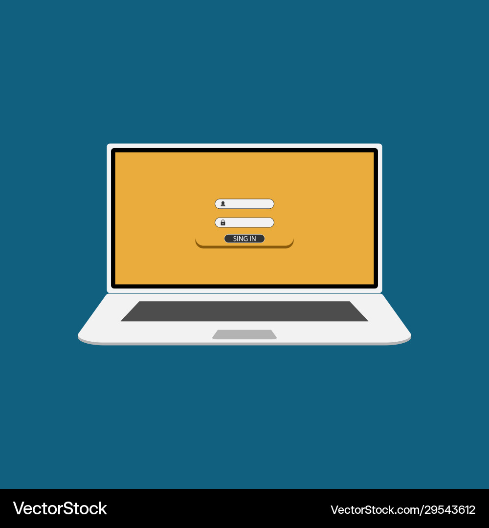 Image a laptop with an input to profile Image a laptop with an input to profile vector image