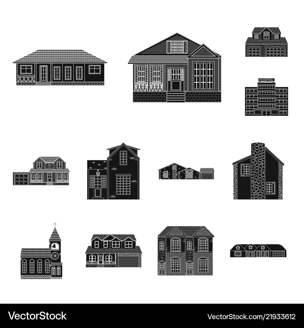 Isolated object of building and front logo Isolated object of building and front logo vector image