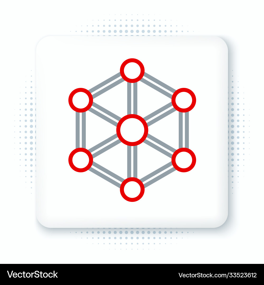 Line blockchain technology icon isolated on white Line blockchain technology icon isolated on white vector image