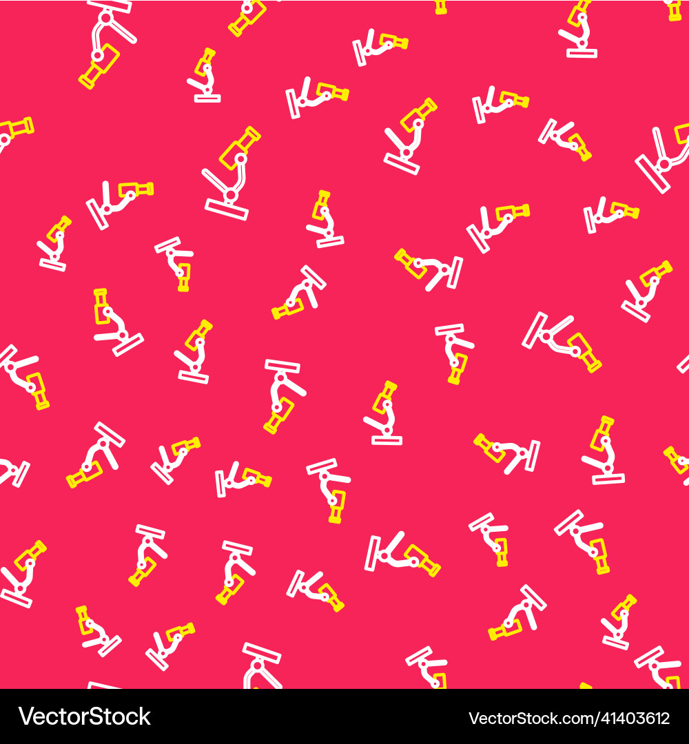 Line microscope icon isolated seamless pattern vector image